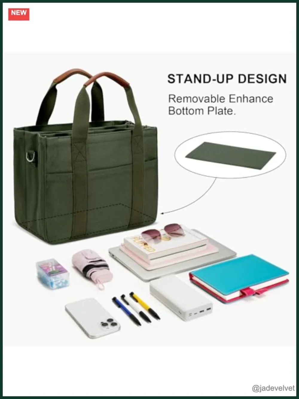 Large Canvas Tote Bag with Zipper Compartments Crossbody Messenger Purse with
